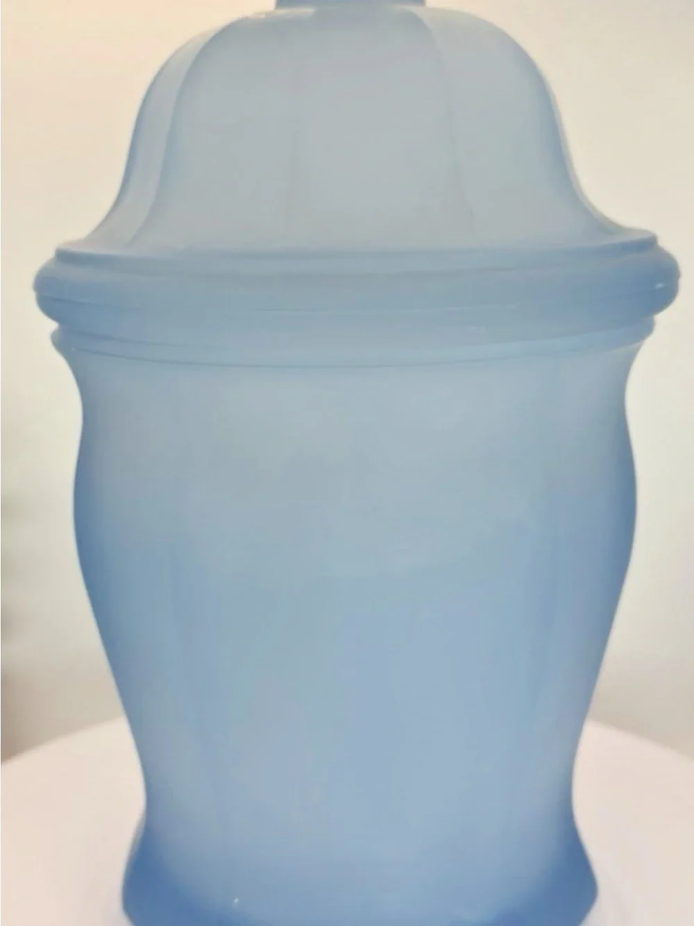 Blue Frosted Decorative Jar with Lid - Home Accents Indiana Glass